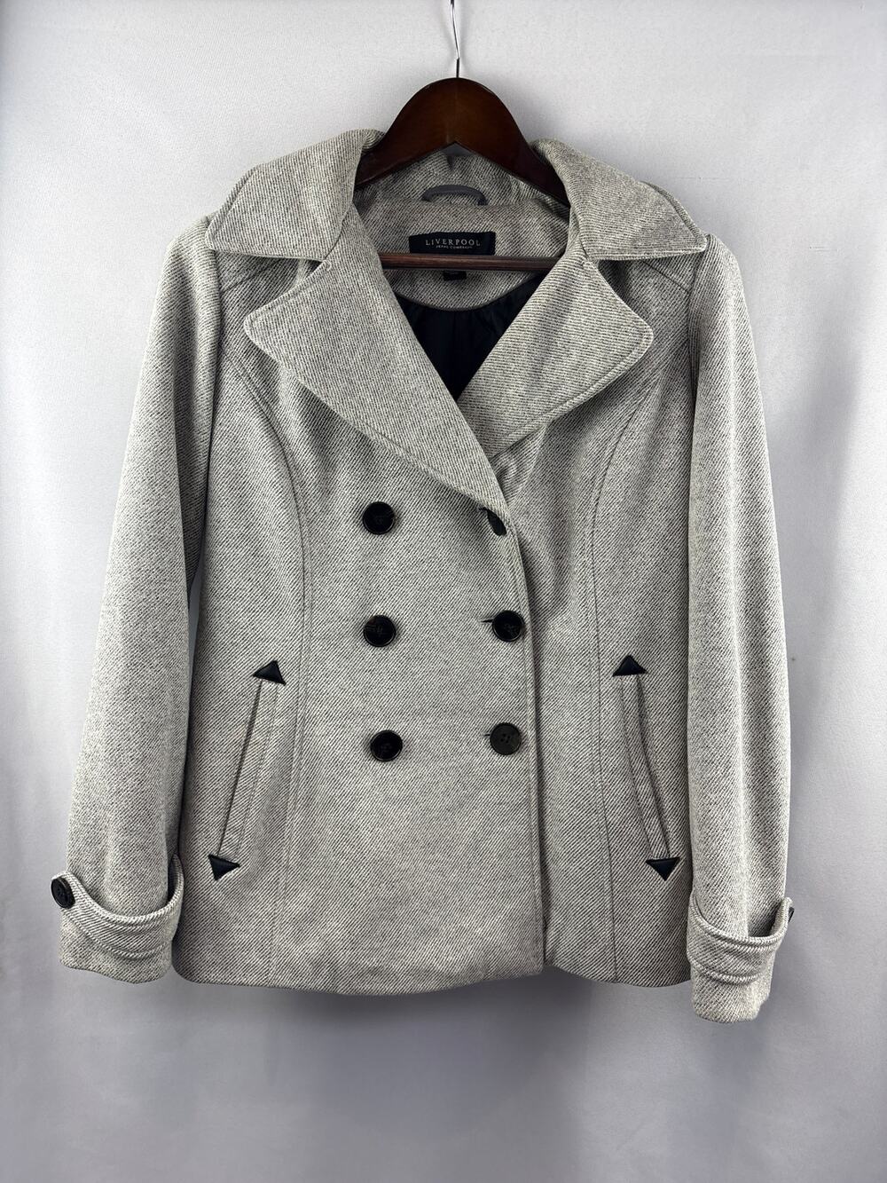 Women’s Liverpool Medium Whiteish Gray Peacoat